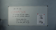The whiteboard on the right.