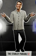 Stanley cutout shrug.jpg (271 KB) A cardboard cutout of Stanley from The Stanley Parable 2 Expo.
