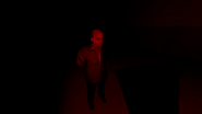 Watching Man when he nods his head.