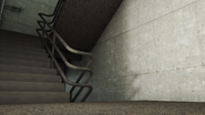 Inconspicuous set of stairs, different from the usually blue stairs in the game, likely the ones from The Stanley Parable Demonstration.