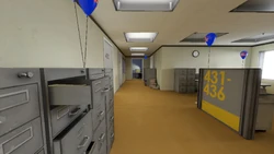 Door 427 still open even after stepping away from it.