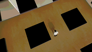 Overhead view of Stanley at the end of the Not Stanley Ending.