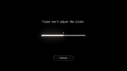 Please don't adjust the slider.
