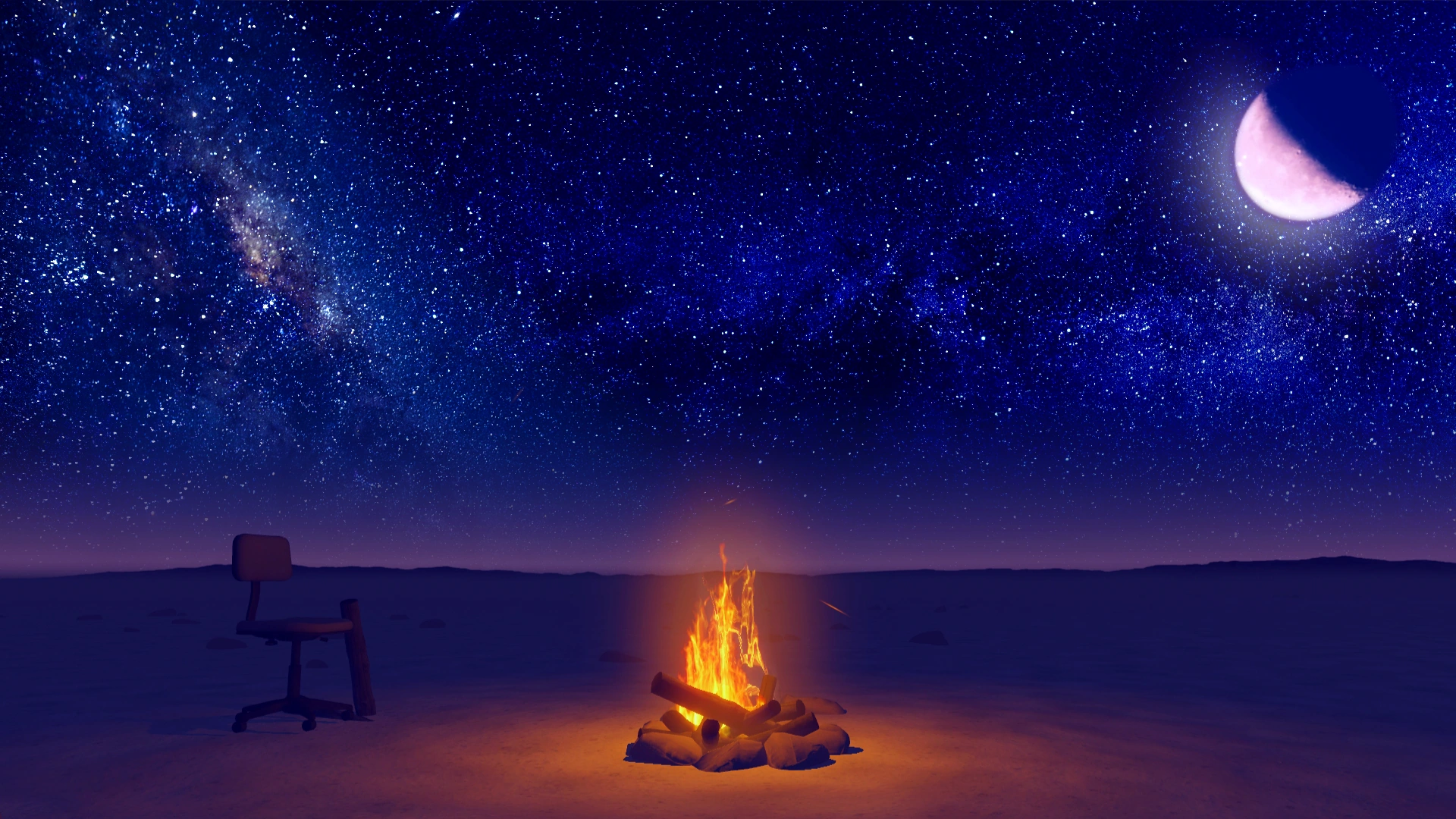 Campfire Wallpaper (MORE STARS Desktop Version)