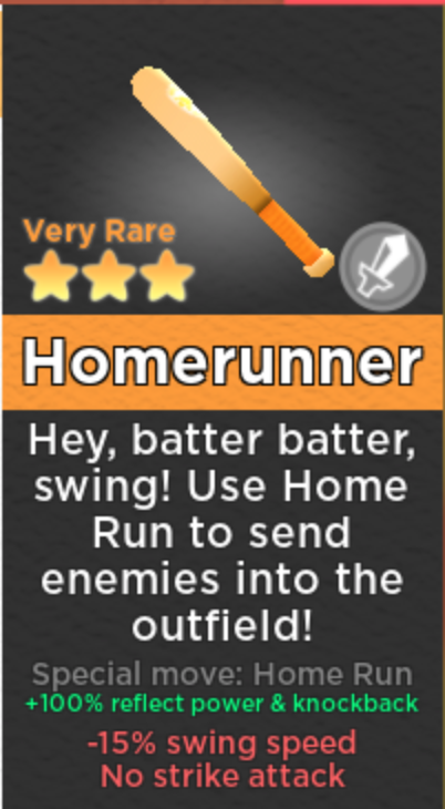 Homerunner Super Doomspire Wiki Fandom - roblox baseball bat code