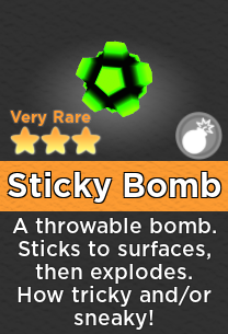 Sticky Bomb Super Doomspire Wiki Fandom - throwable ball roblox
