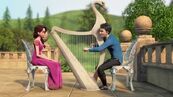 Prince Li Plays very good the harp, while Alise is listen to him how he plays the intrument.