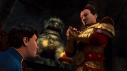 Prince Li along with his father the Emperor of Cathay.