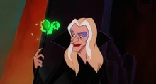 Zelda conjures a Seeker ball of green fire to home in on Princess Odette's life-force energy and bring the Swan Princess to her as leverage