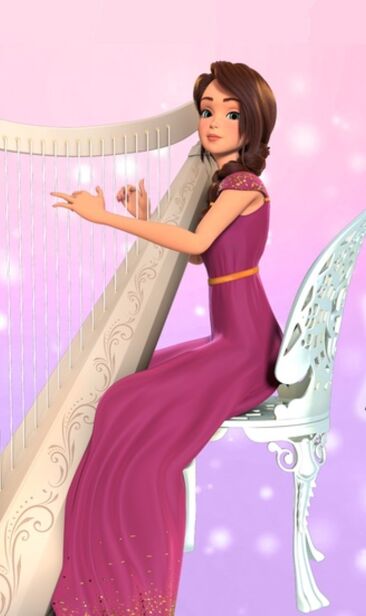 Alise playing the harp