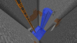 Watering a Quarry to prevent lava from stopping the Quarry prematurely.