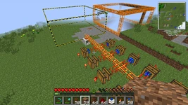 Powering a Quarry with Redstone Engines.