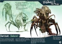 Pre-production artwork of the Clinger (left) and Bio Beast (right).