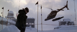 American Helicopter departing Outpost 32 - The Thing (1982)