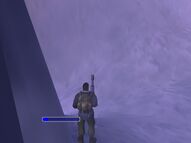 A viable positioning for triggering the Ghost MacReady bug. Note the distinctive angle of the wall Blake is standing next to; you will want to stand at the outside corner at the end of this piece of wall.