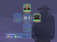 Final Whitley and "McReady" as seen in the squad menu, with their true form, WhitCready standing in the background.