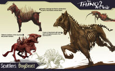 Concept art of the revamped dog beast, from the cancelled sequel game The Thing 2.