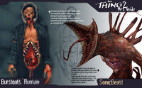 Pre-production artwork of the human burstout