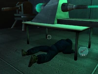 Austin's corpse after having bled to death