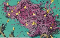 The Josito-Thing splits into two creatures. As seen in Climate of Fear, Issue 1