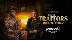 Promotional photo of  and  for The Traitors Official Podcast.