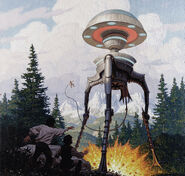 One of the earliest depiction of a Tripod from The Tripods franchise.