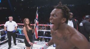 KSI after stepping into the ring.