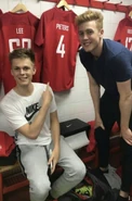 Josh and Caspar Lee before the 2017 charity football match