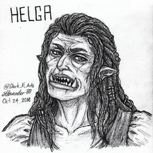 Helga fan art by @Dark E Arts