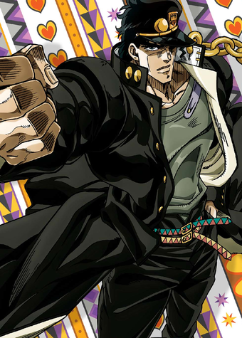 Jotaro kujo with 'the world' stand, ready for battle