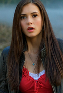 Elena in the TV series, as portrayed by Nina Dobrev