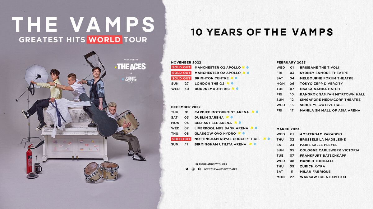 the vamps greatest hits tour setlist