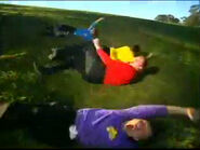 The Wiggles rolling down the hill