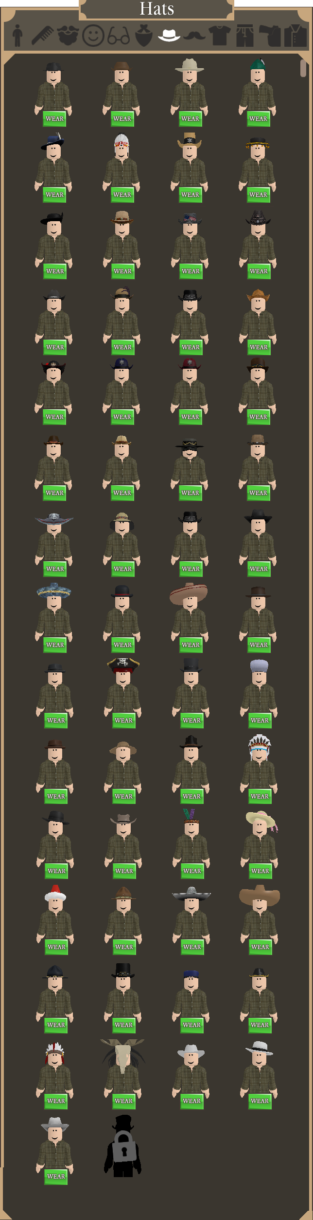 Cosmetics The Wild West Wiki Fandom - how to wear ten or more hats on roblox