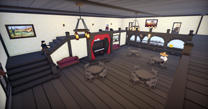 The inside of the Bronze City Saloon.