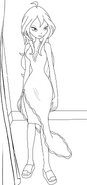 Bloom 1 Pink Dress Line Art