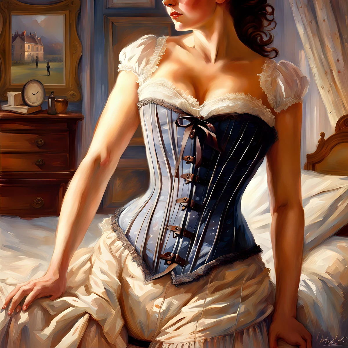 Wench Corset in Red Maze - The 
