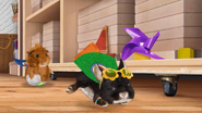 Error: Izzy's hair is normal instead of purple.