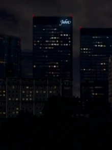 The Jabot Cosmetics building at night. (From the 10 June, 2014, episode