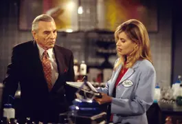 John and Ashley in the Jabot Cosmetics lab