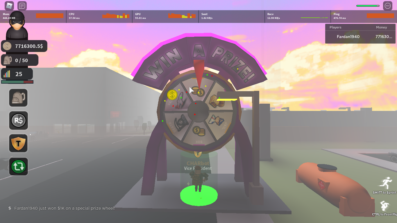 Prize Wheel Thief Life Simulator Roblox Wiki Fandom - roblox game wheel