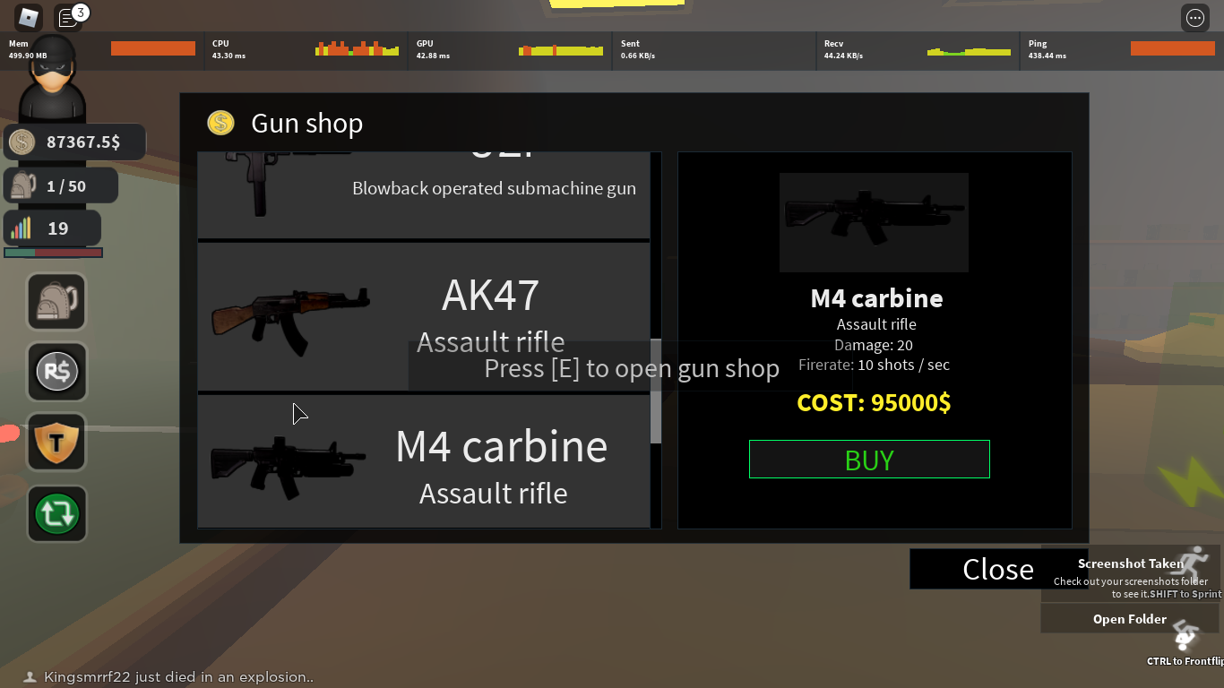 M4 Carbine M4a1 Thief Life Simulator Roblox Wiki Fandom - roblox shooting simulator