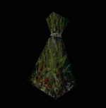 Green with pink flowers