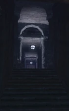 The stairwell leading to the main hall.