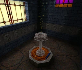 A healing font inside the Cathedral.