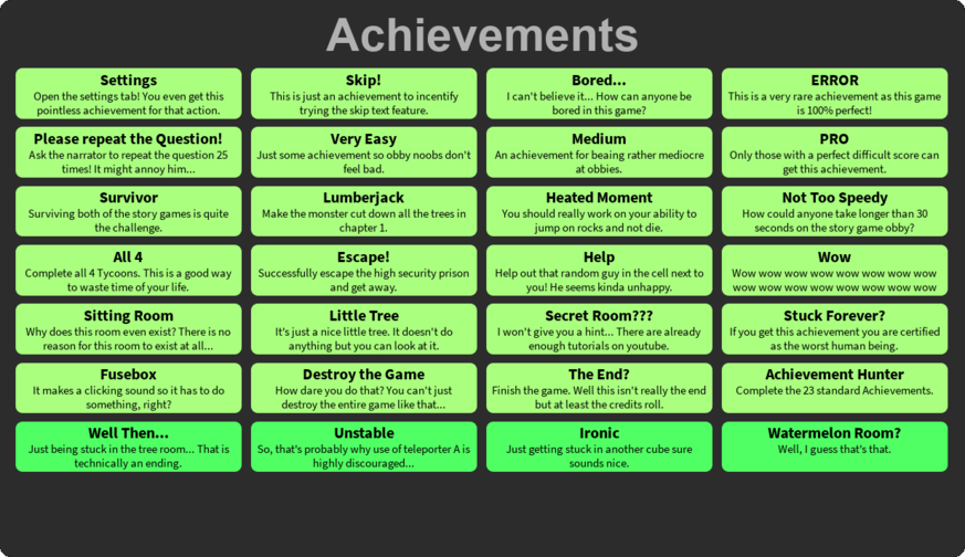 Achievements This Is No Simulator Wiki Fandom - the code in roblox change my sate of mindd