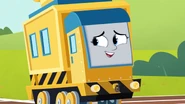 Carly in her construction livery