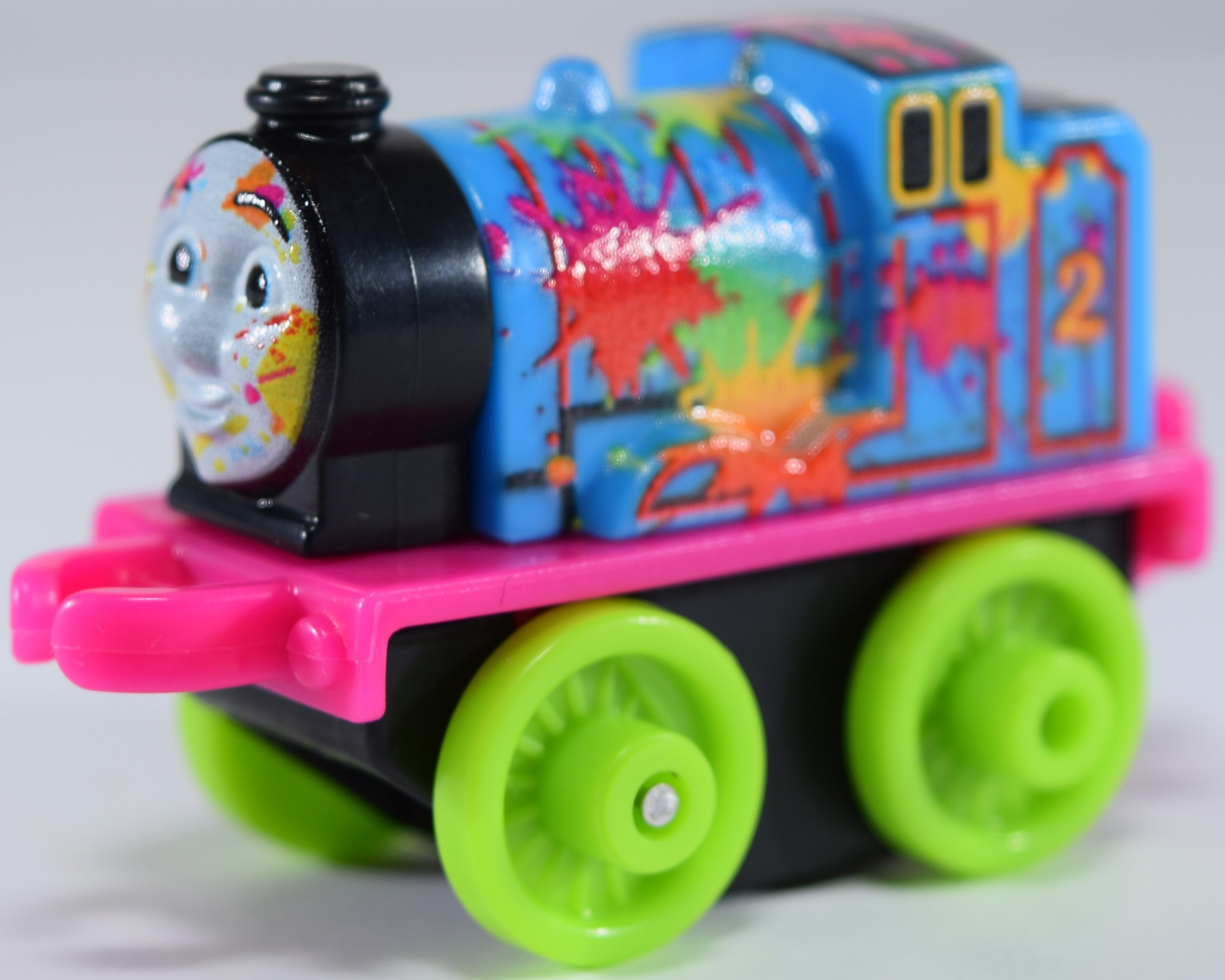 Mini Train Neon Splatter Paint Thomas 2 Inch Scale Engine 