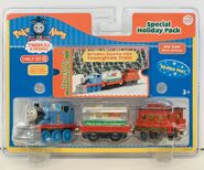 Take Along snow-covered Thomas with snowplow from Reindeer Express with Snowglobe Train