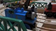 Harvey about to save James while Thomas looks on.